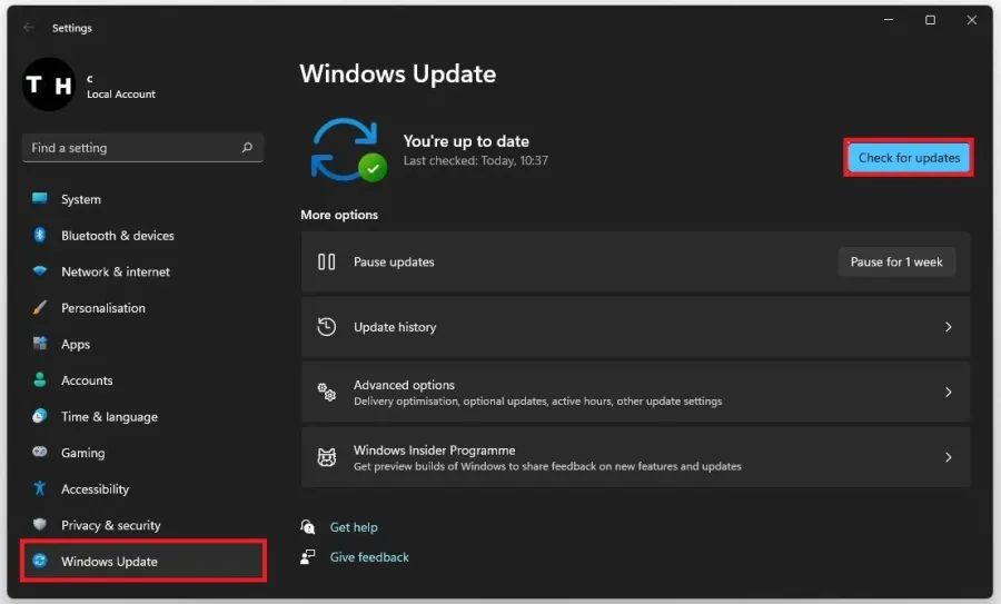 Windows Settings > Windows Update