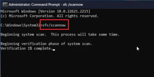 admin command prompt scan for files