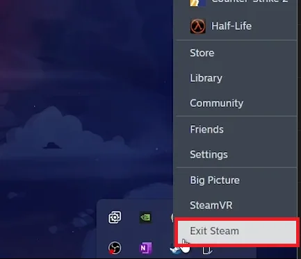 exit steam