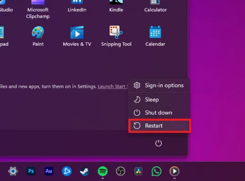 restart PC