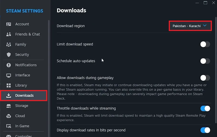 steam change download region