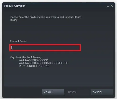 Steam Product Activation