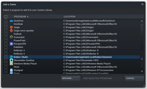 Add a Game (or Program) to your game library