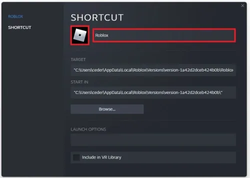 Change the Shortcut / Game name and icon