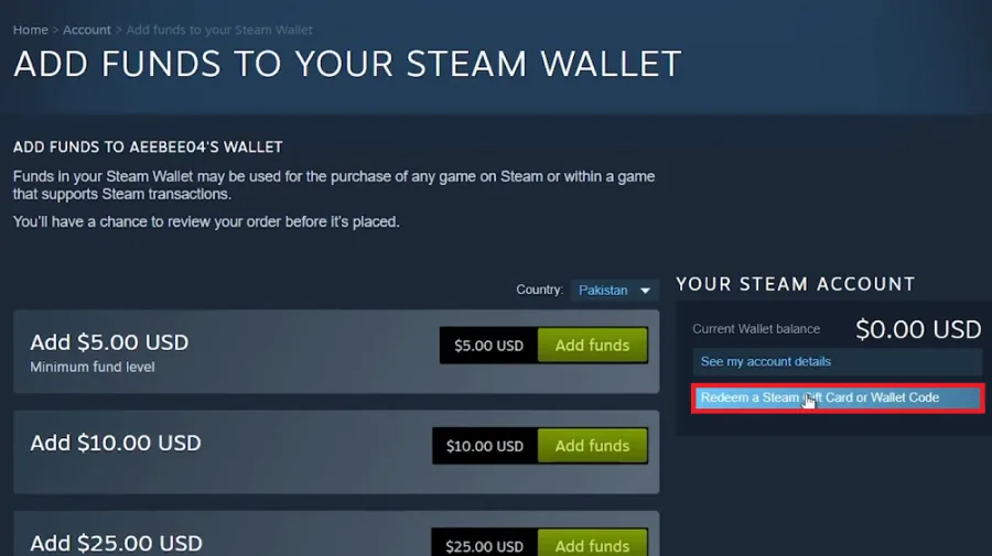 redeem steam gift card