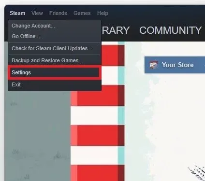 Steam > Settings
