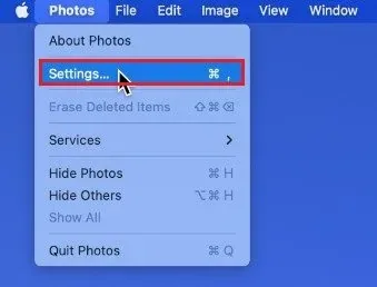 Photos > Settings…