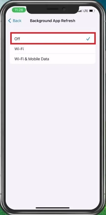 iPhone Settings > General > Background App Refresh