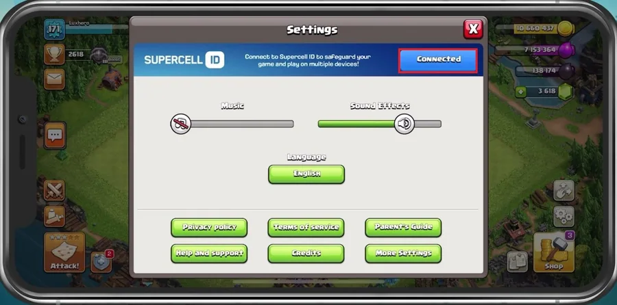 Supercell ID > Connected