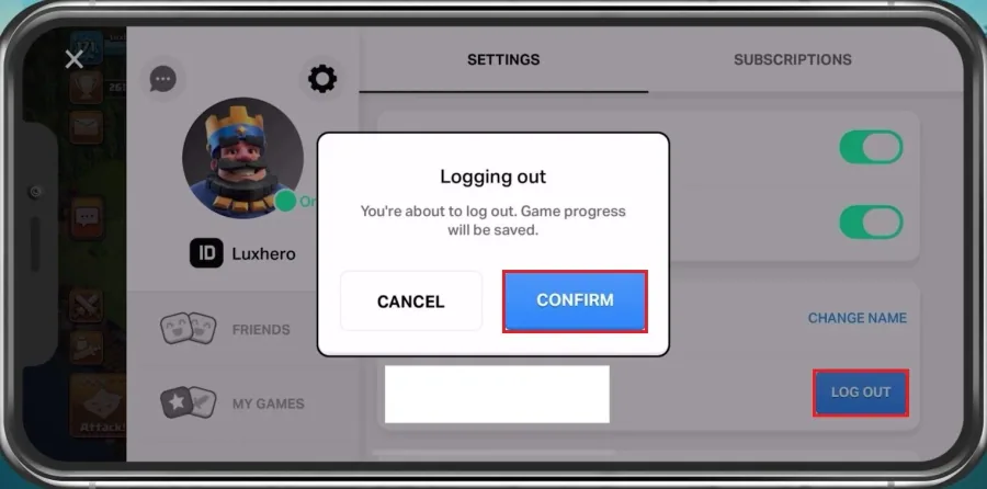 Logging Out > Confirm