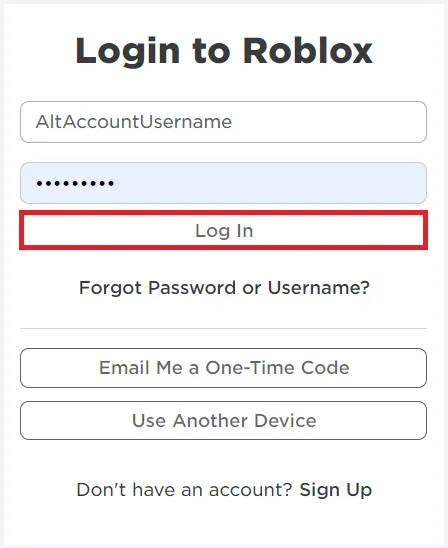 alt account login roblox