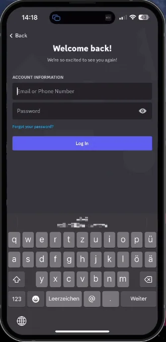 log into other discord account