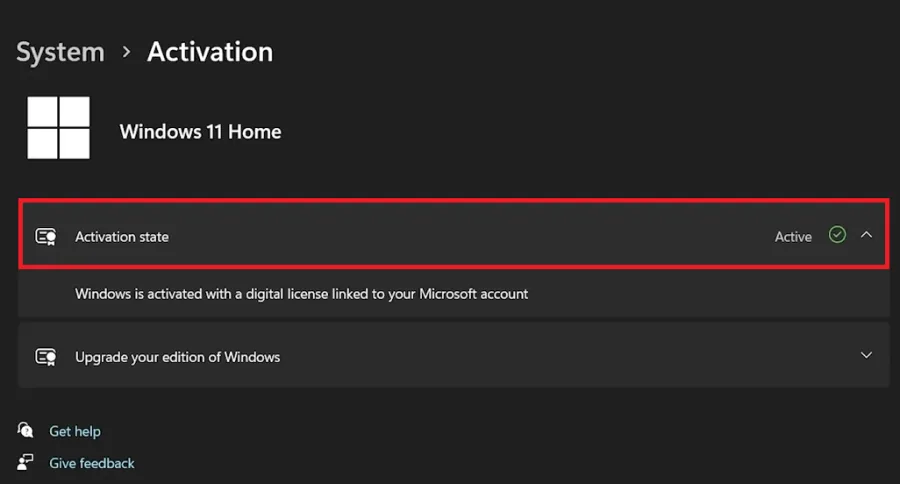 windows activation status