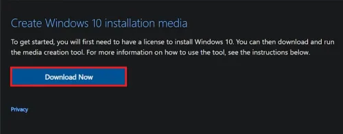 download windows 10 media