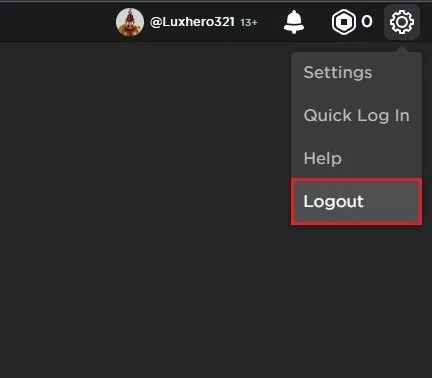 Roblox.com > Logout