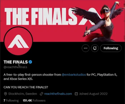 verify the finals X account