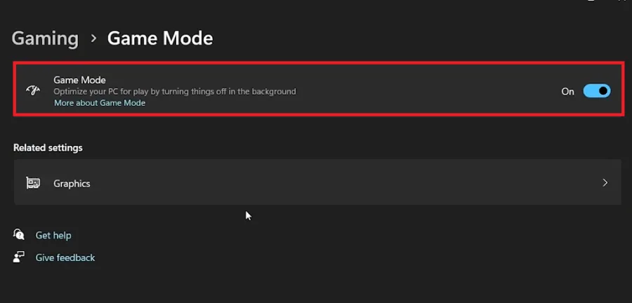 enable game mode