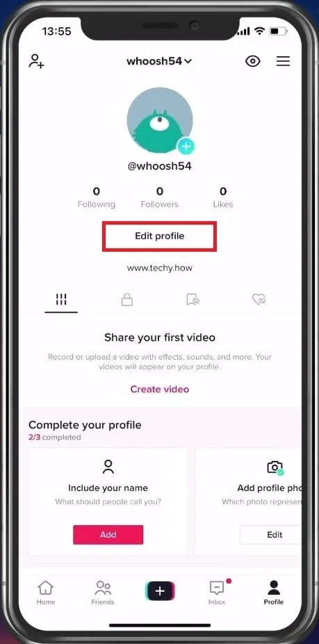 Edit TikTok Profile