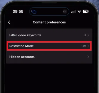disable restricted mode on tiktok