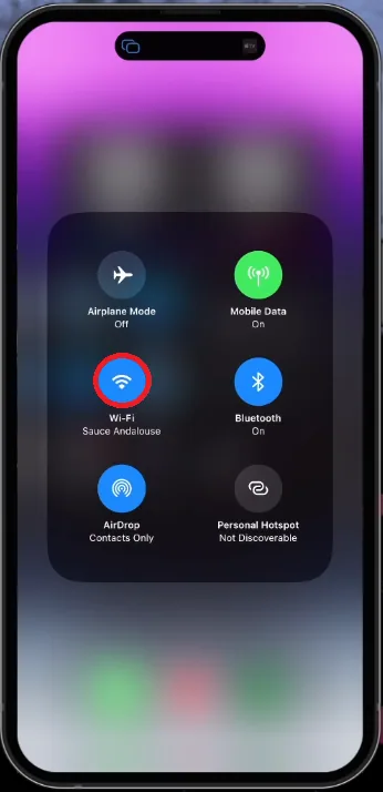 toggle wifi on iphone