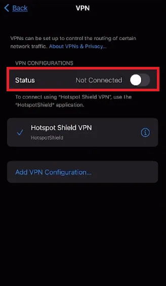 disable VPN