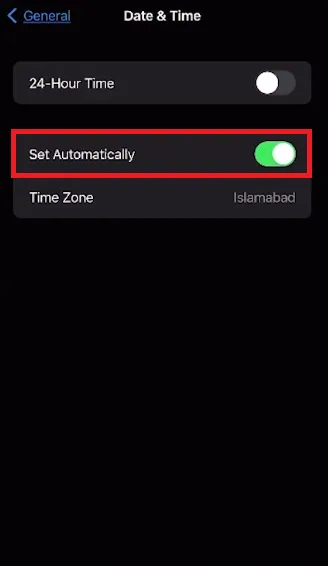 date and time automatic