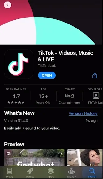 update tiktok app
