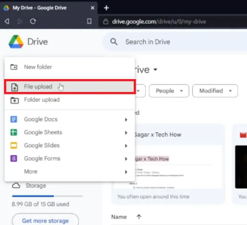 google drive photo upload