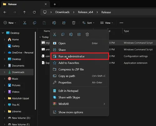 run file as admin