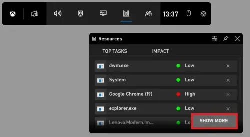 Resources Widget > Show Less
