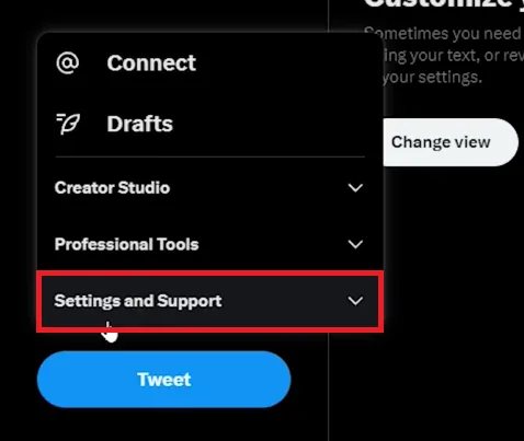 twitter settings and support