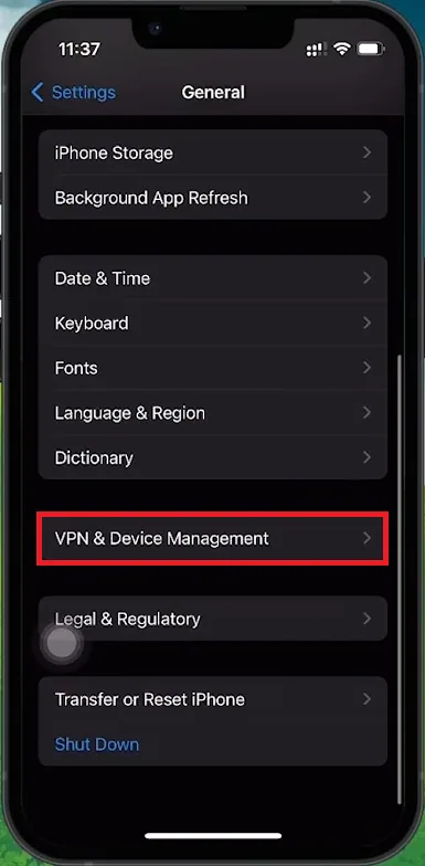 VPN device management