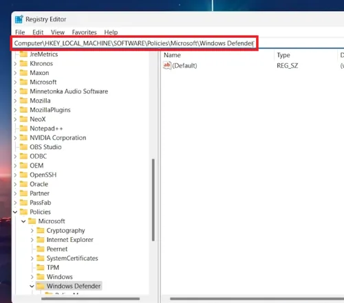 registry editor