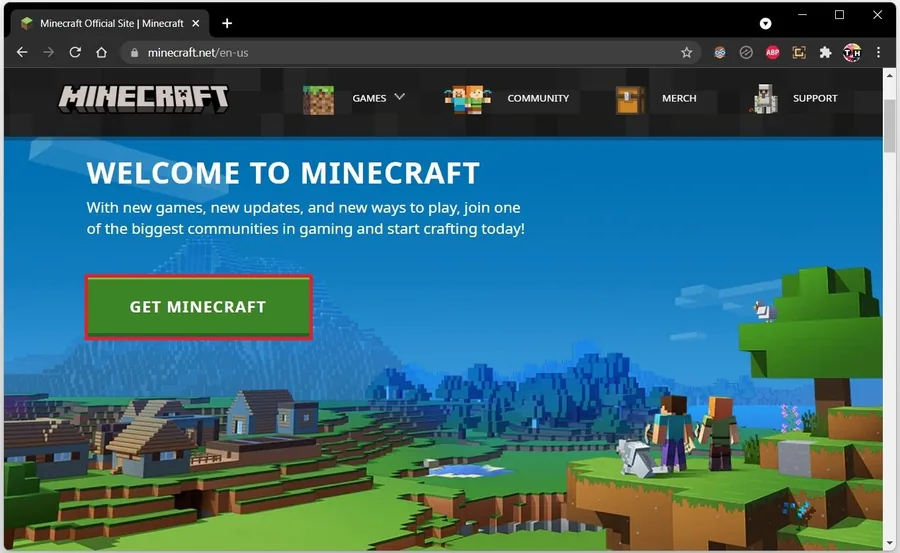 Minecraft Website > Get Minecraft