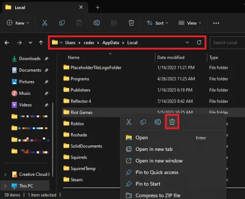 delete riot games app data