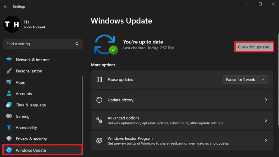 windows update settings