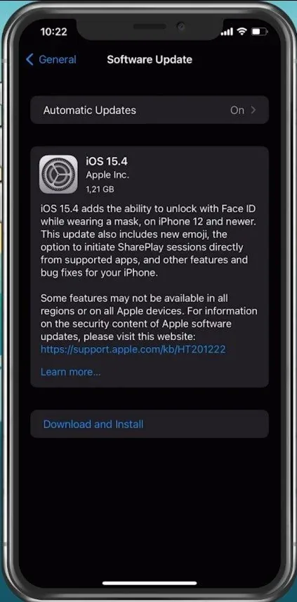 iPhone Settings > General > Software Update