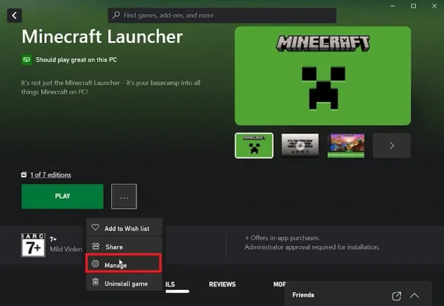minecraft xbox app