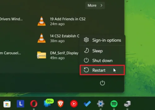 restart PC