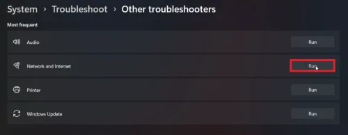 network and internet troubleshooter