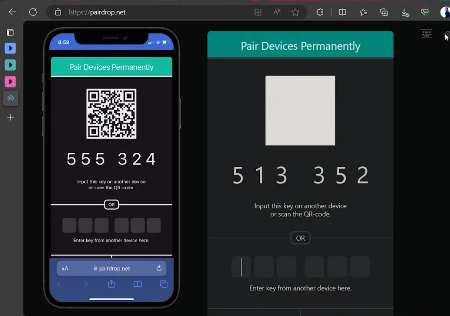 enter code on devices
