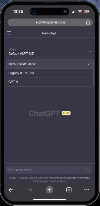 change the ChatGPT model