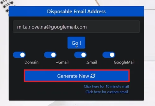 generate new email address