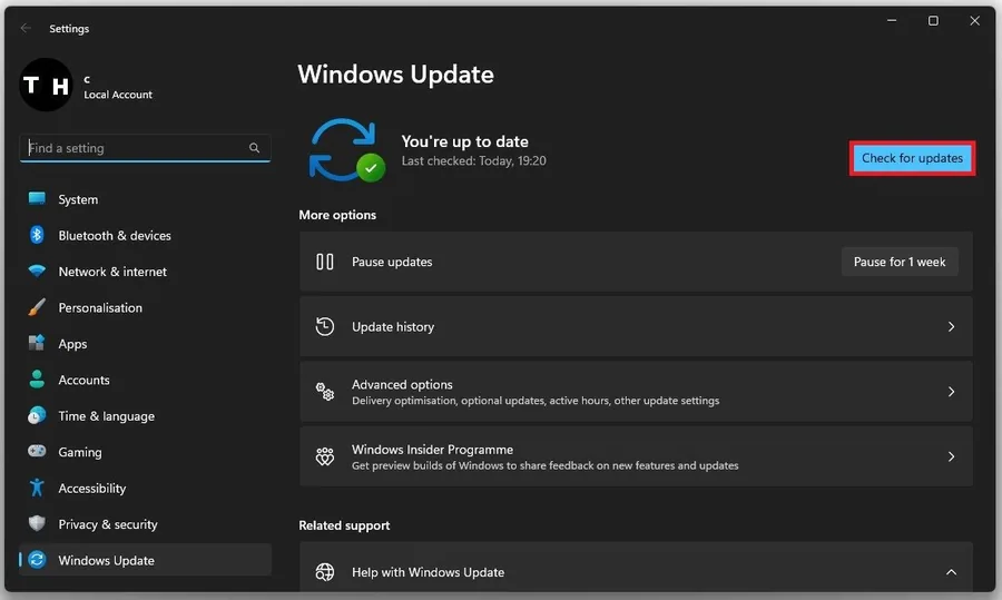 Windows Settings > Windows Update