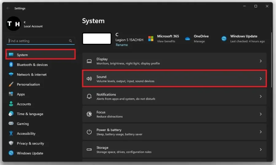 System Settings > Sound