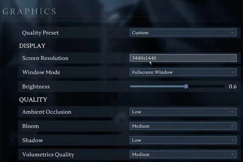 V Rising Settings > Graphics