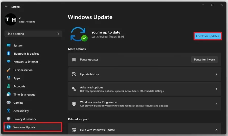 Windows Settings > Windows Update