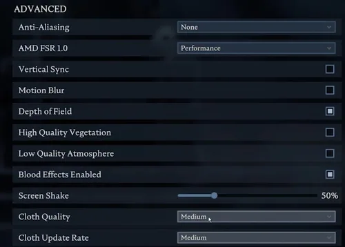 Advanced V Rising Graphics Settings