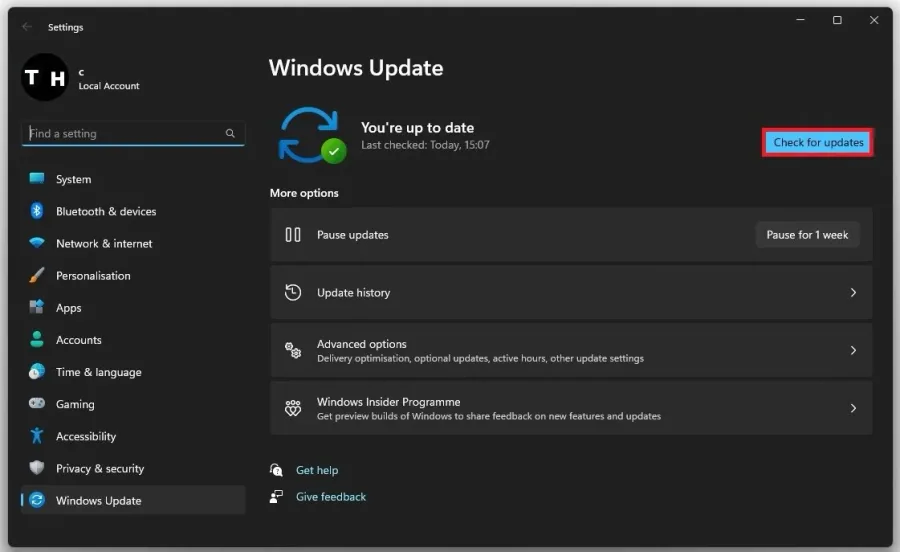 Windows Settings > Windows Update