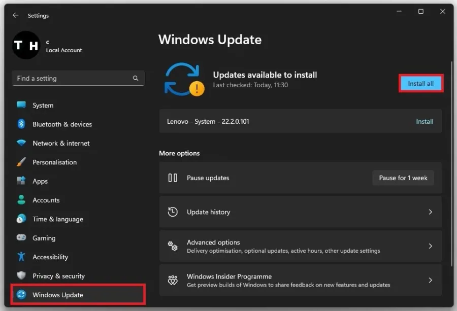 Windows Settings > Windows Update